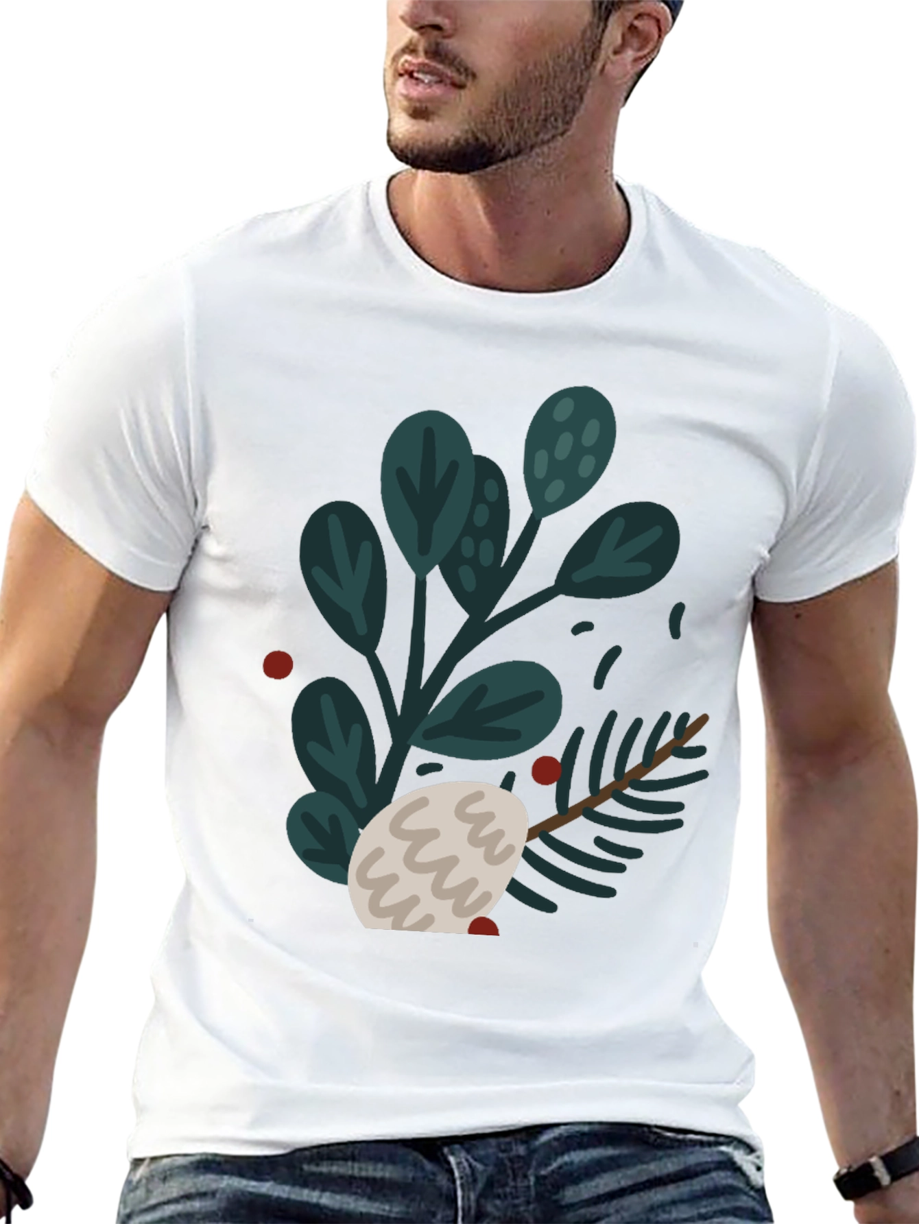 Festive Botanical Graphic T-Shirt