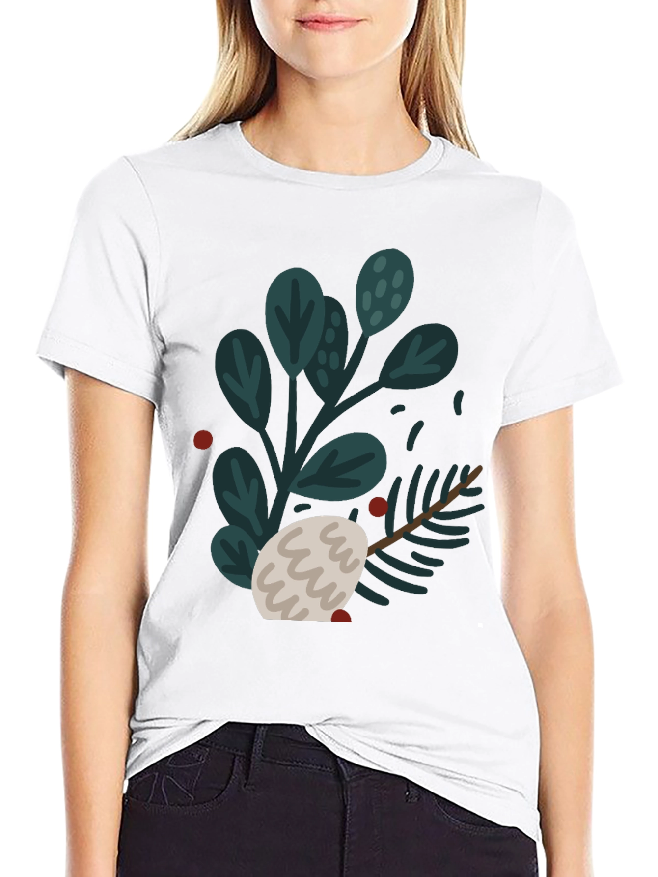 Festive Botanical Graphic T-Shirt
