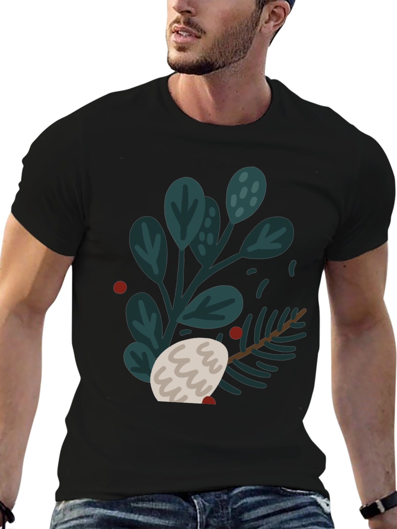 Festive Botanical Graphic T-Shirt