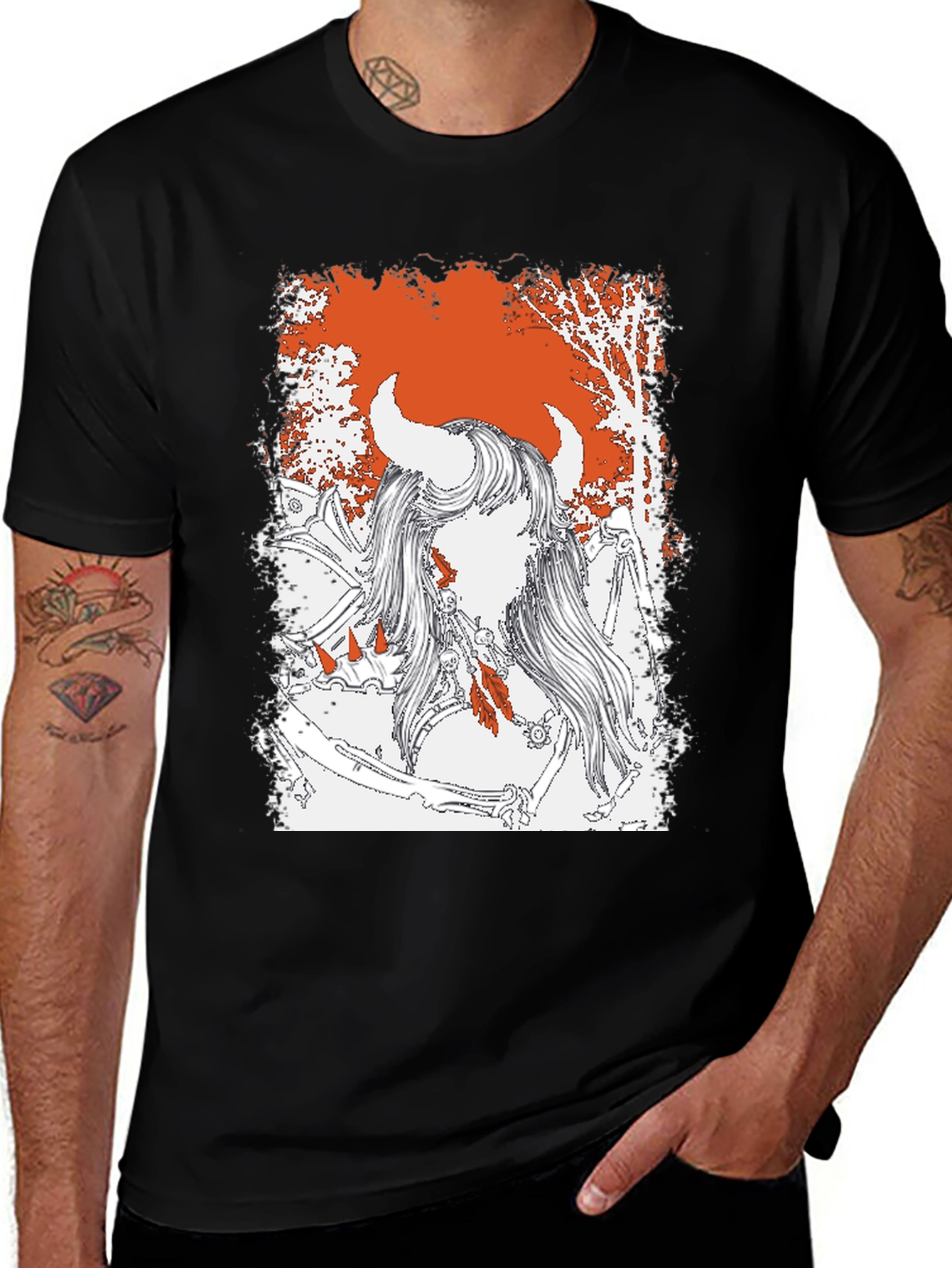 Mythical Warrior Graphic Tee - Black Unisex T-Shirt