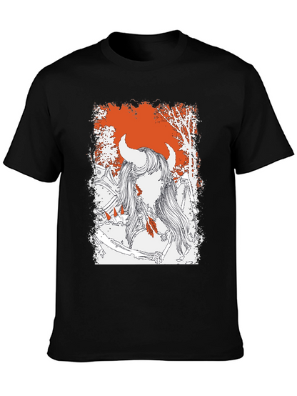Mythical Warrior Graphic Tee - Black Unisex T-Shirt