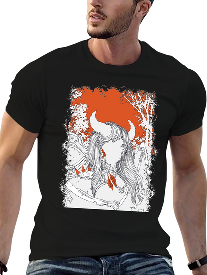 Mythical Warrior Graphic Tee - Black Unisex T-Shirt