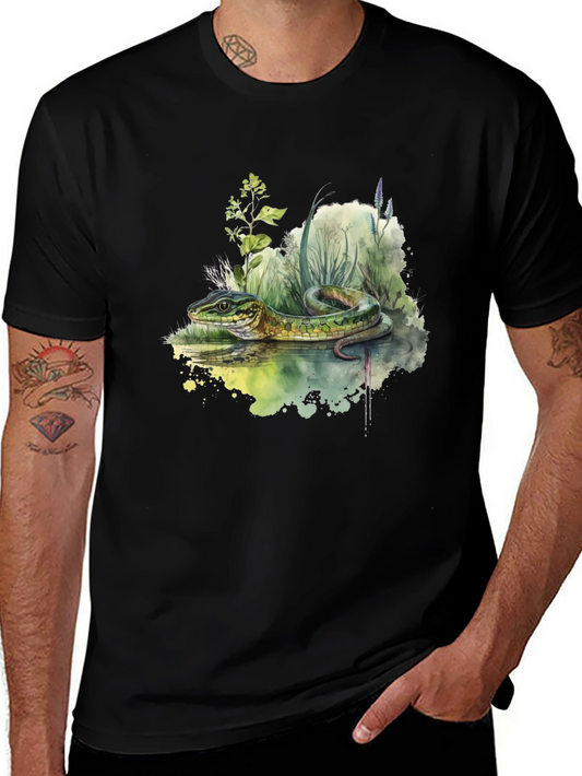 Snake Watercolor T-Shirt - Nature Inspired
