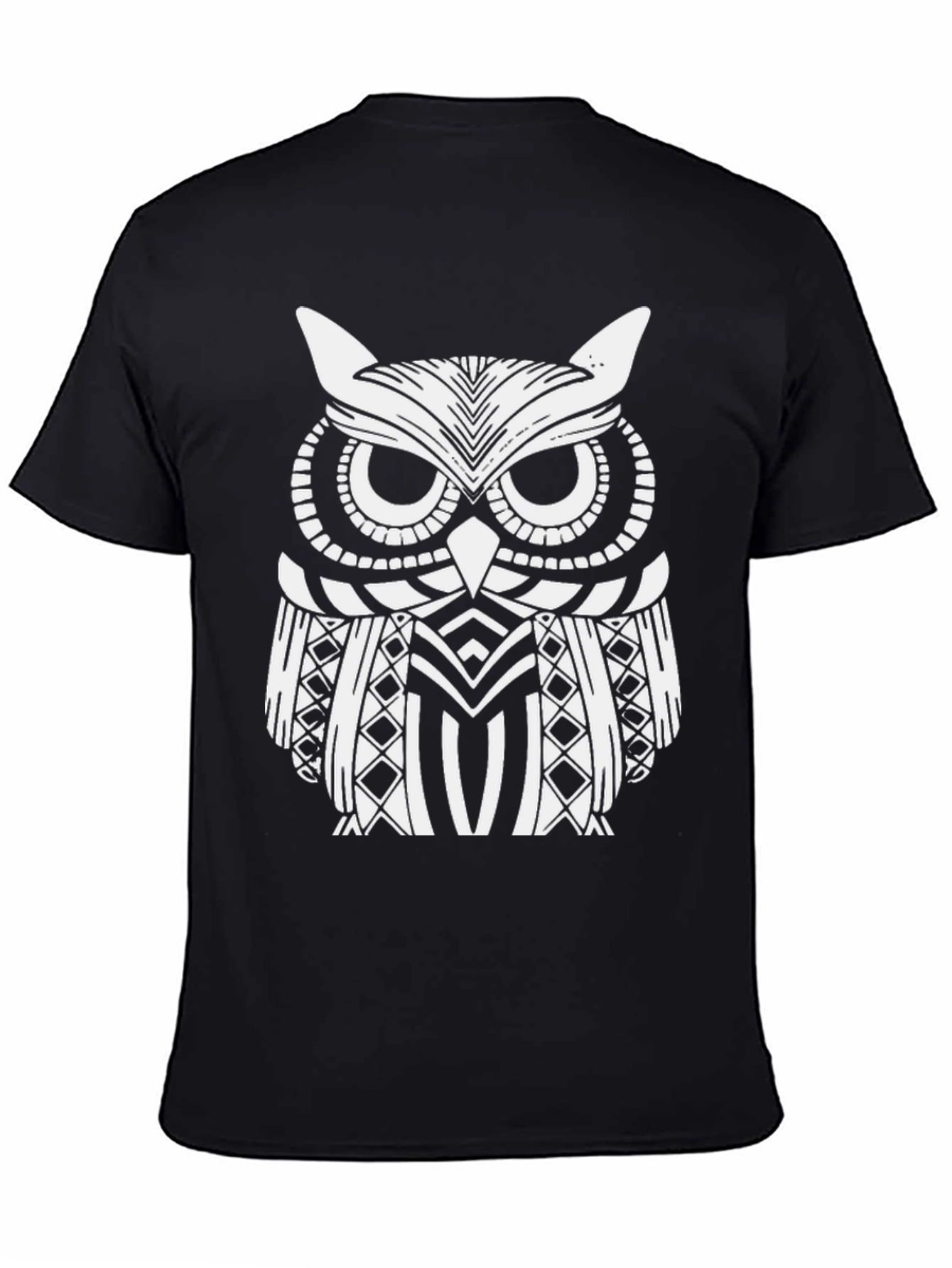 Owl Graphic Print Black T-Shirt