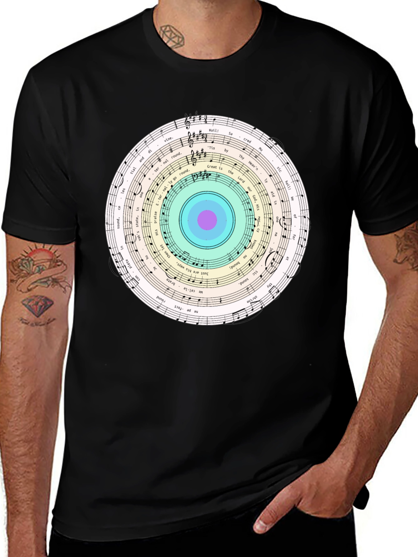 Musical Note Circle Graphic Tee