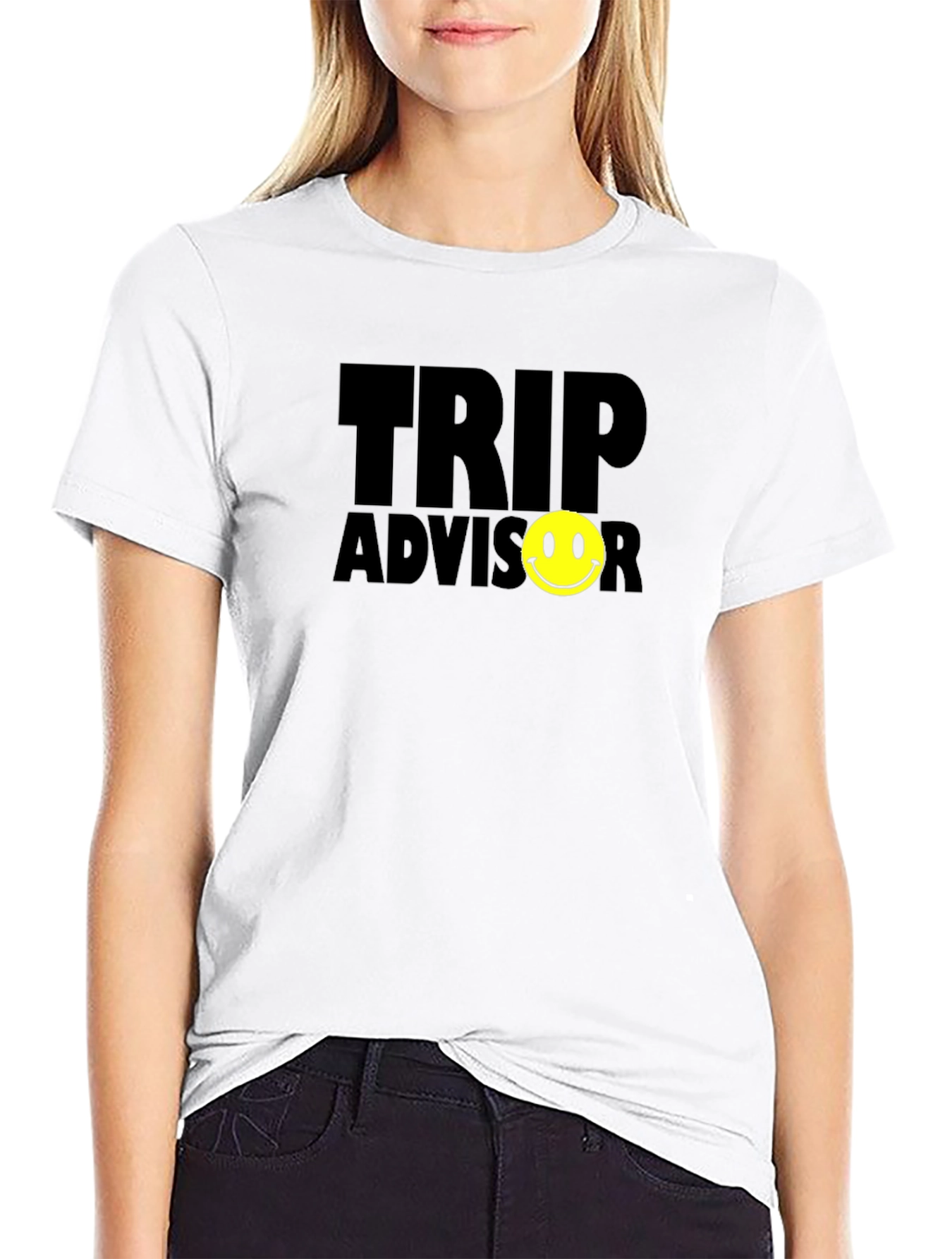 Trip Advisor Smiley Face Black T-Shirt