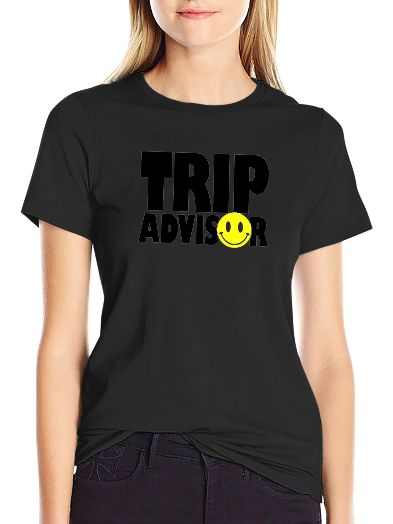 Trip Advisor Smiley Face Black T-Shirt