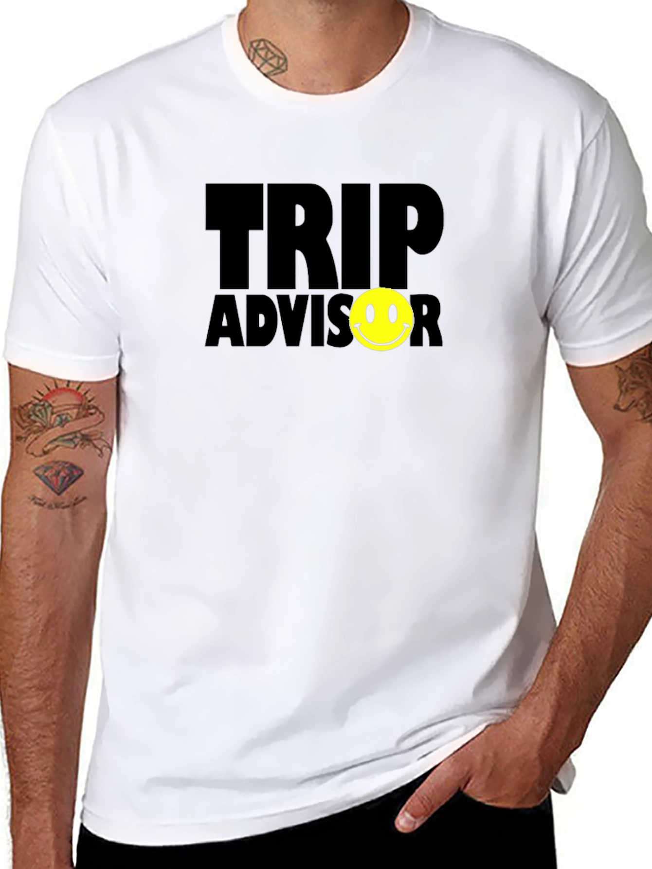 Trip Advisor Smiley Face Black T-Shirt