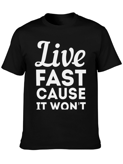 Live Fast Graphic Tee - Soft Cotton Casual T-Shirt