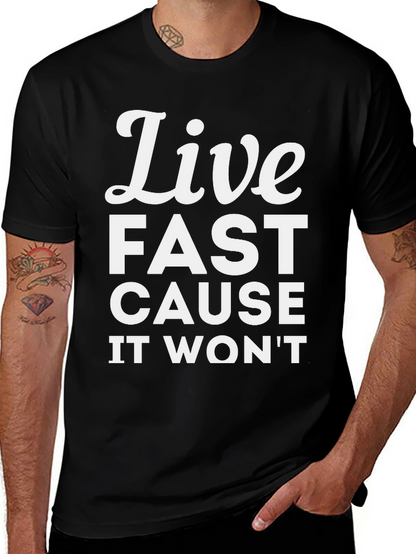 Live Fast Graphic Tee - Soft Cotton Casual T-Shirt