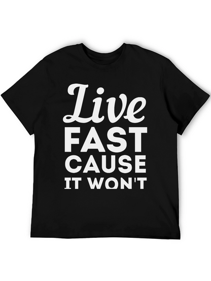 Live Fast Graphic Tee - Soft Cotton Casual T-Shirt
