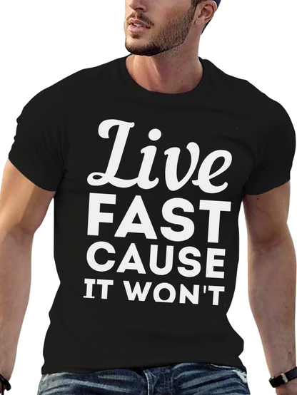 Live Fast Graphic Tee - Soft Cotton Casual T-Shirt