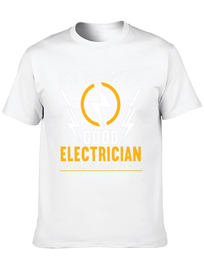 Electrician Humor Graphic T-Shirt - Black