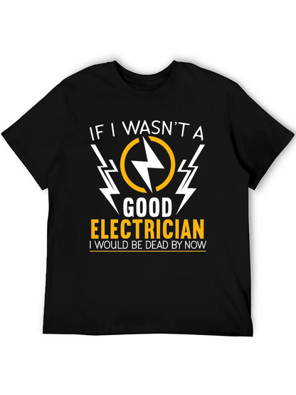 Electrician Humor Graphic T-Shirt - Black
