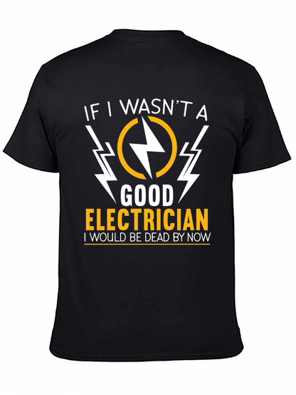 Electrician Humor Graphic T-Shirt - Black