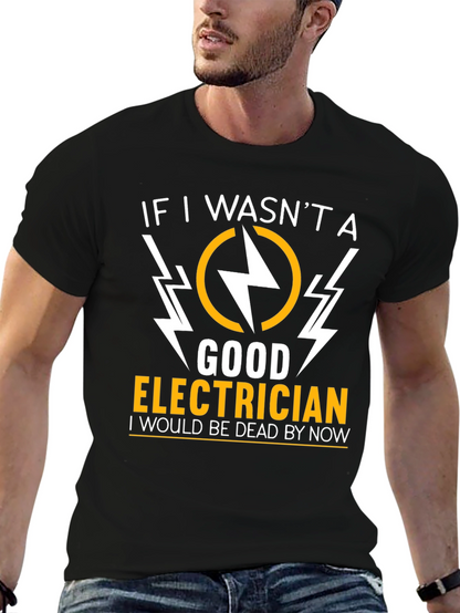 Electrician Humor Graphic T-Shirt - Black