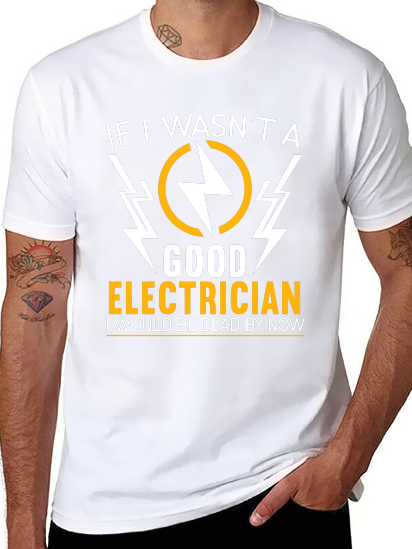 Electrician Humor Graphic T-Shirt - Black