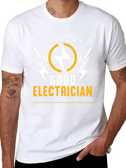 Electrician Humor Graphic T-Shirt - Black