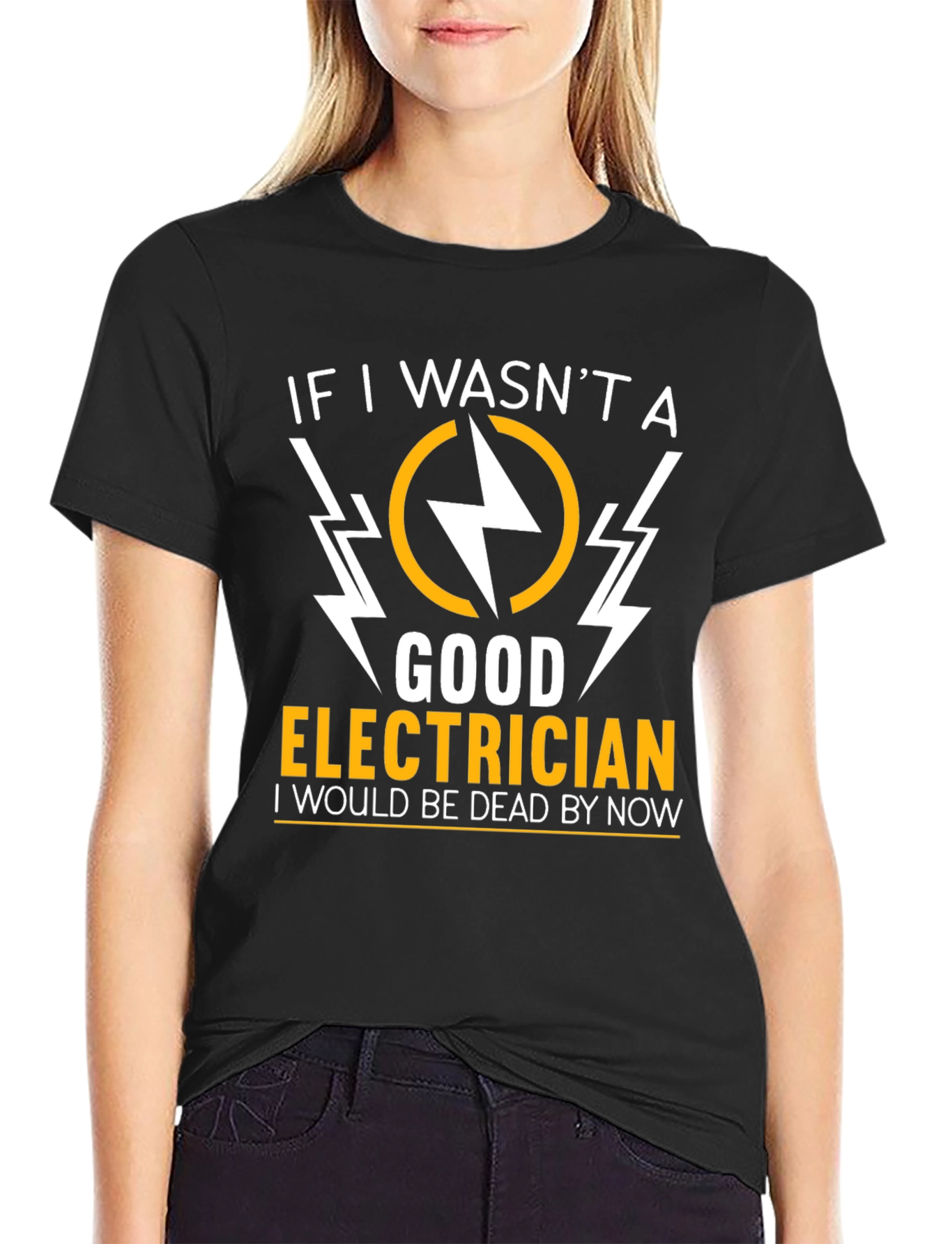 Electrician Humor Graphic T-Shirt - Black