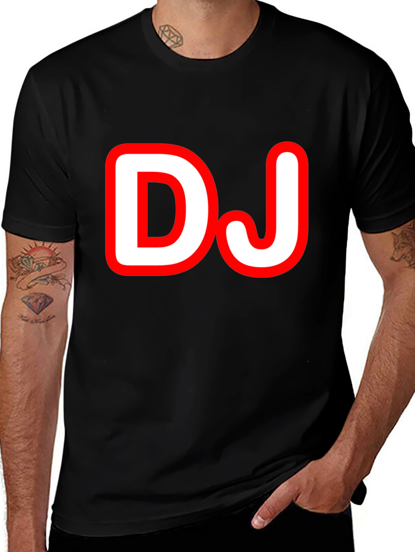 DJ Graphic Tee - Black Cotton T-Shirt