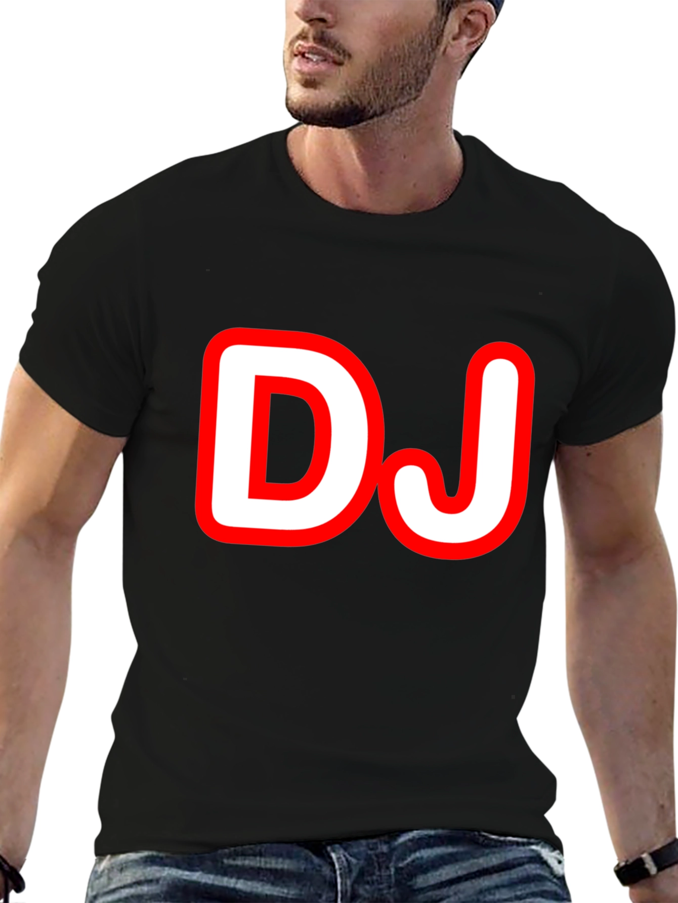 DJ Graphic Tee - Black Cotton T-Shirt