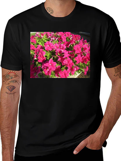 Floral Print Black T-Shirt - Bold & Vibrant