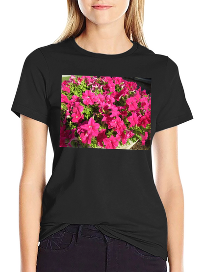Floral Print Black T-Shirt - Bold & Vibrant