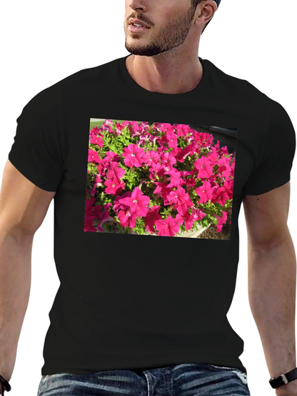 Floral Print Black T-Shirt - Bold & Vibrant