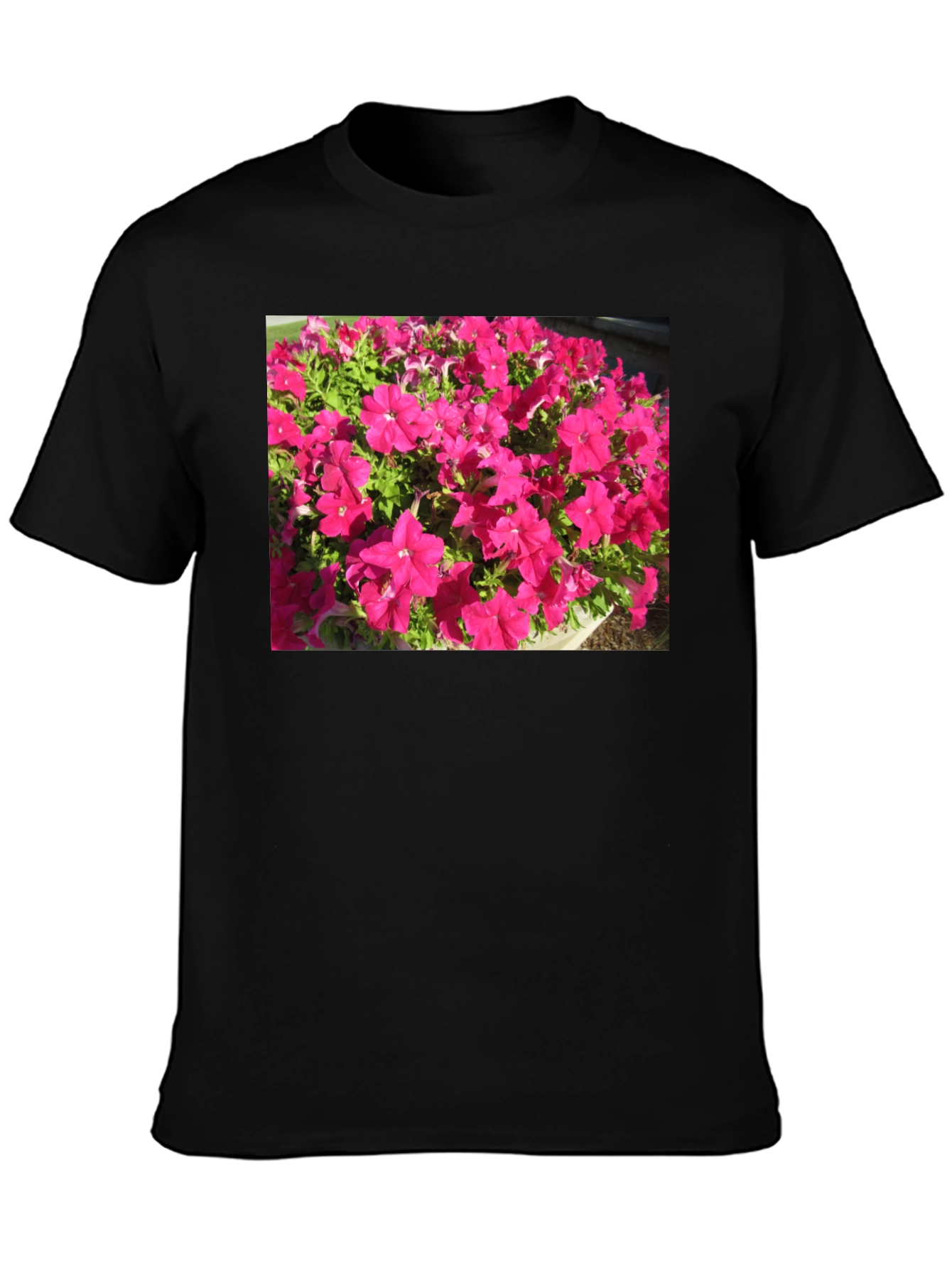 Floral Print Black T-Shirt - Bold & Vibrant