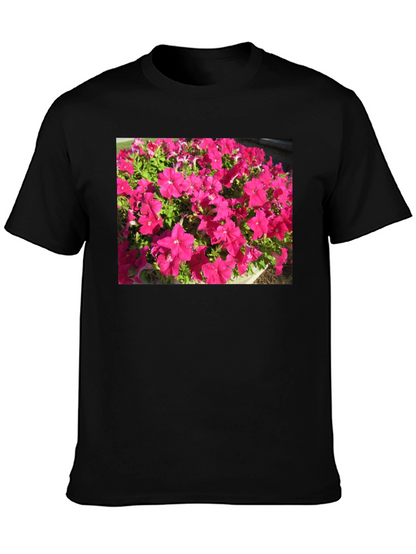 Floral Print Black T-Shirt - Bold & Vibrant