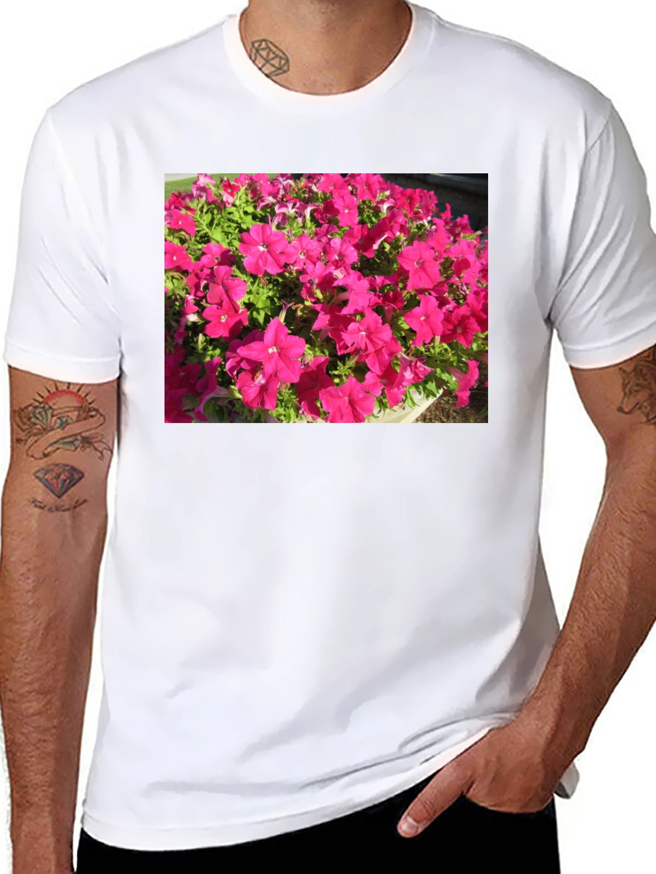 Floral Print Black T-Shirt - Bold & Vibrant