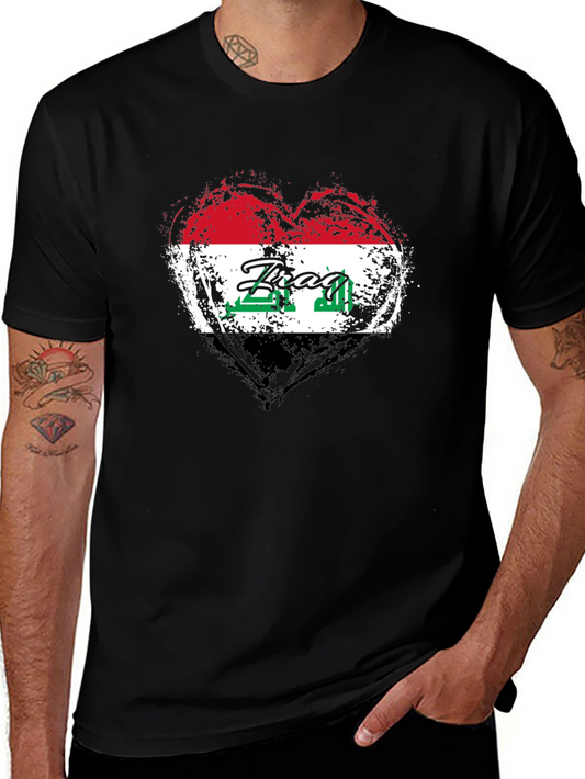 Iraq Flag Heart T-Shirt - Show Your Pride!