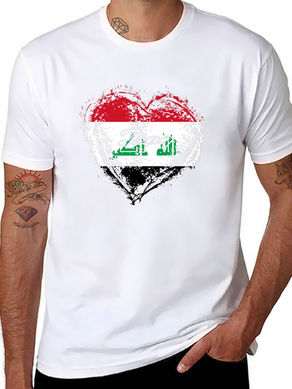 Iraq Flag Heart T-Shirt - Show Your Pride!