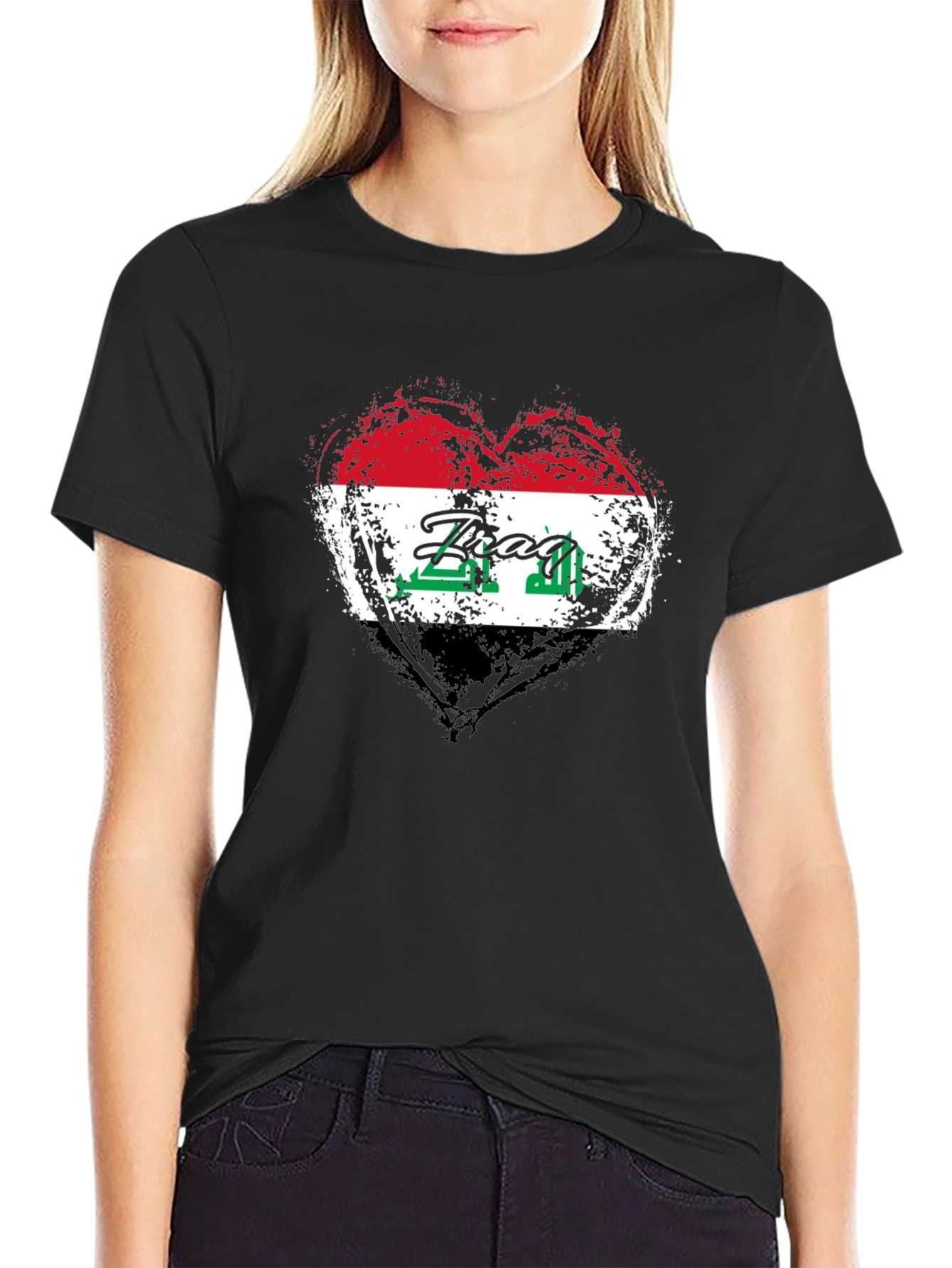 Iraq Flag Heart T-Shirt - Show Your Pride!