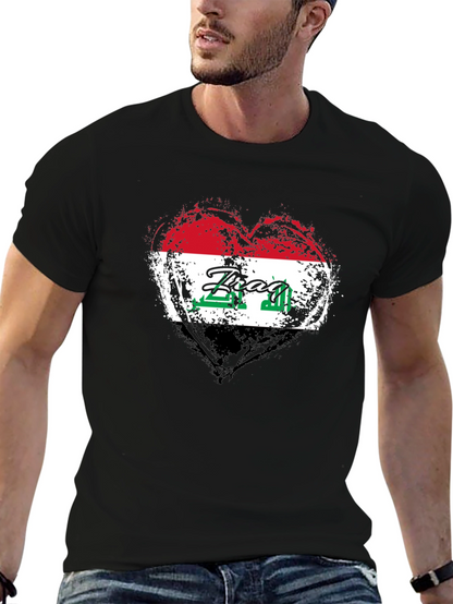Iraq Flag Heart T-Shirt - Show Your Pride!