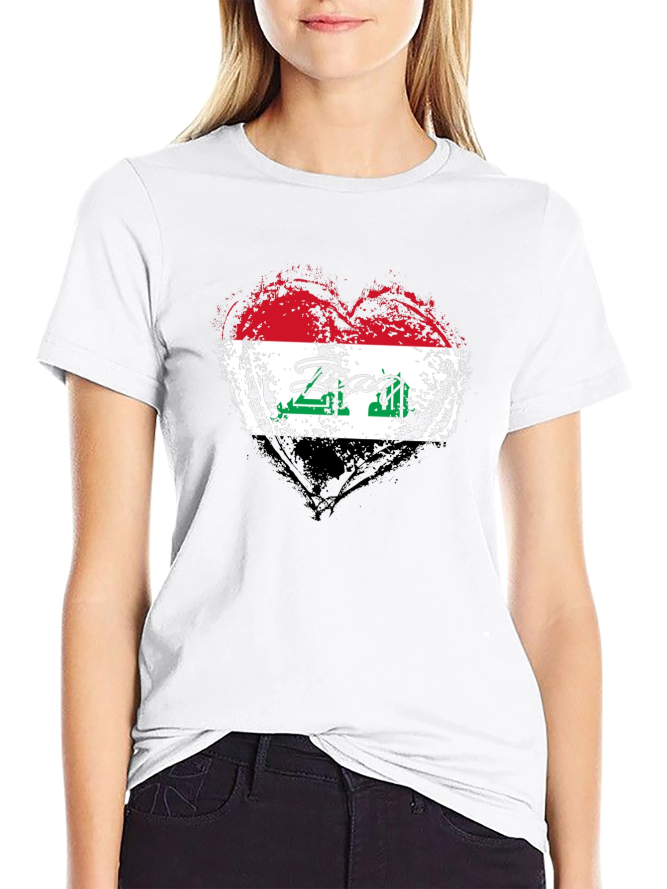 Iraq Flag Heart T-Shirt - Show Your Pride!