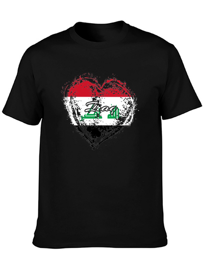 Iraq Flag Heart T-Shirt - Show Your Pride!