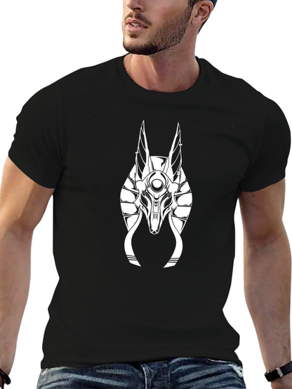 Anubis Head Graphic Tee - Black Egyptian Style T-Shirt