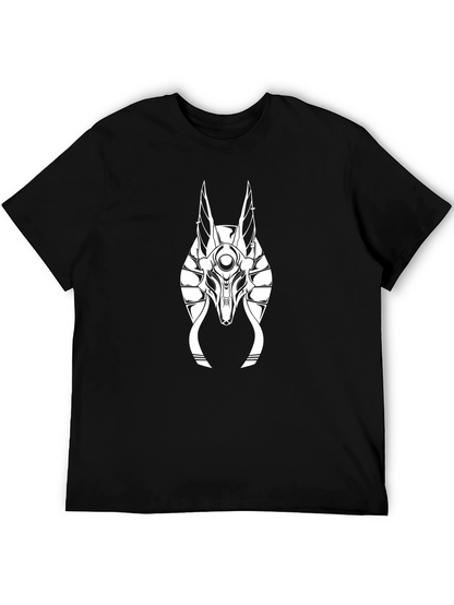 Anubis Head Graphic Tee - Black Egyptian Style T-Shirt