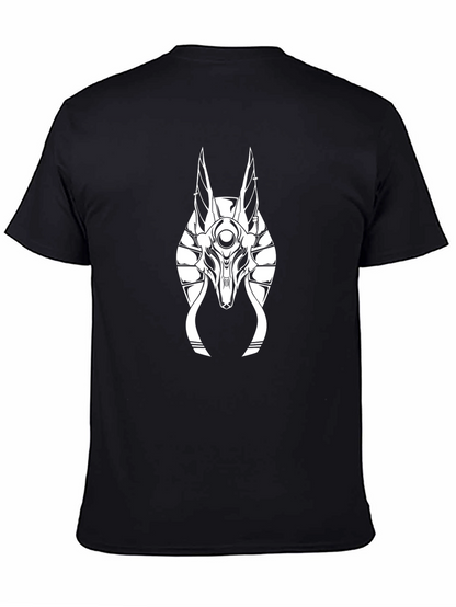 Anubis Head Graphic Tee - Black Egyptian Style T-Shirt