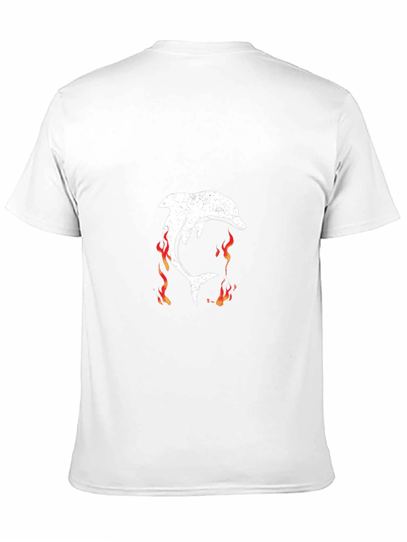 Flaming Dolphin Graphic Tee - Black