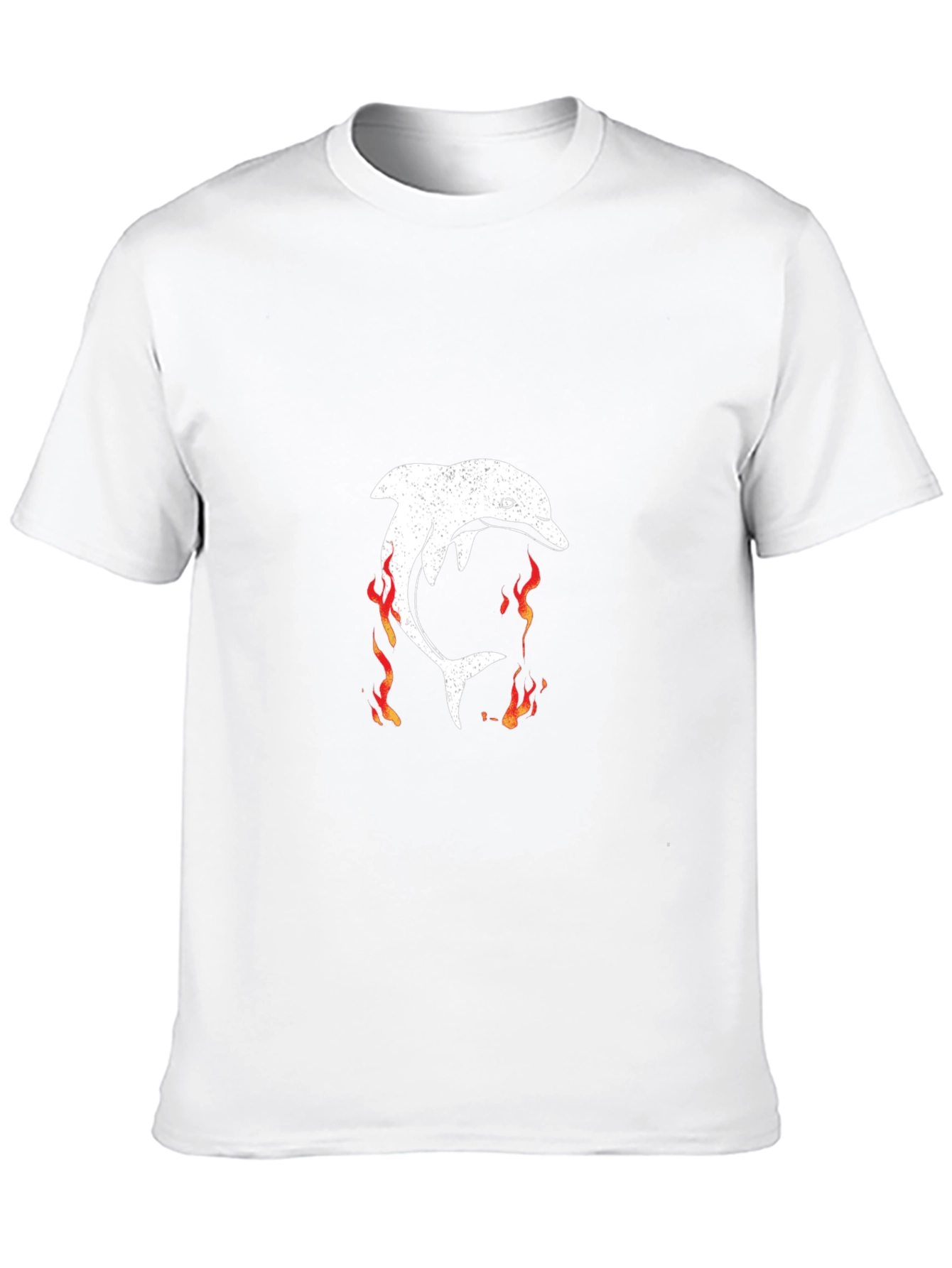 Flaming Dolphin Graphic Tee - Black