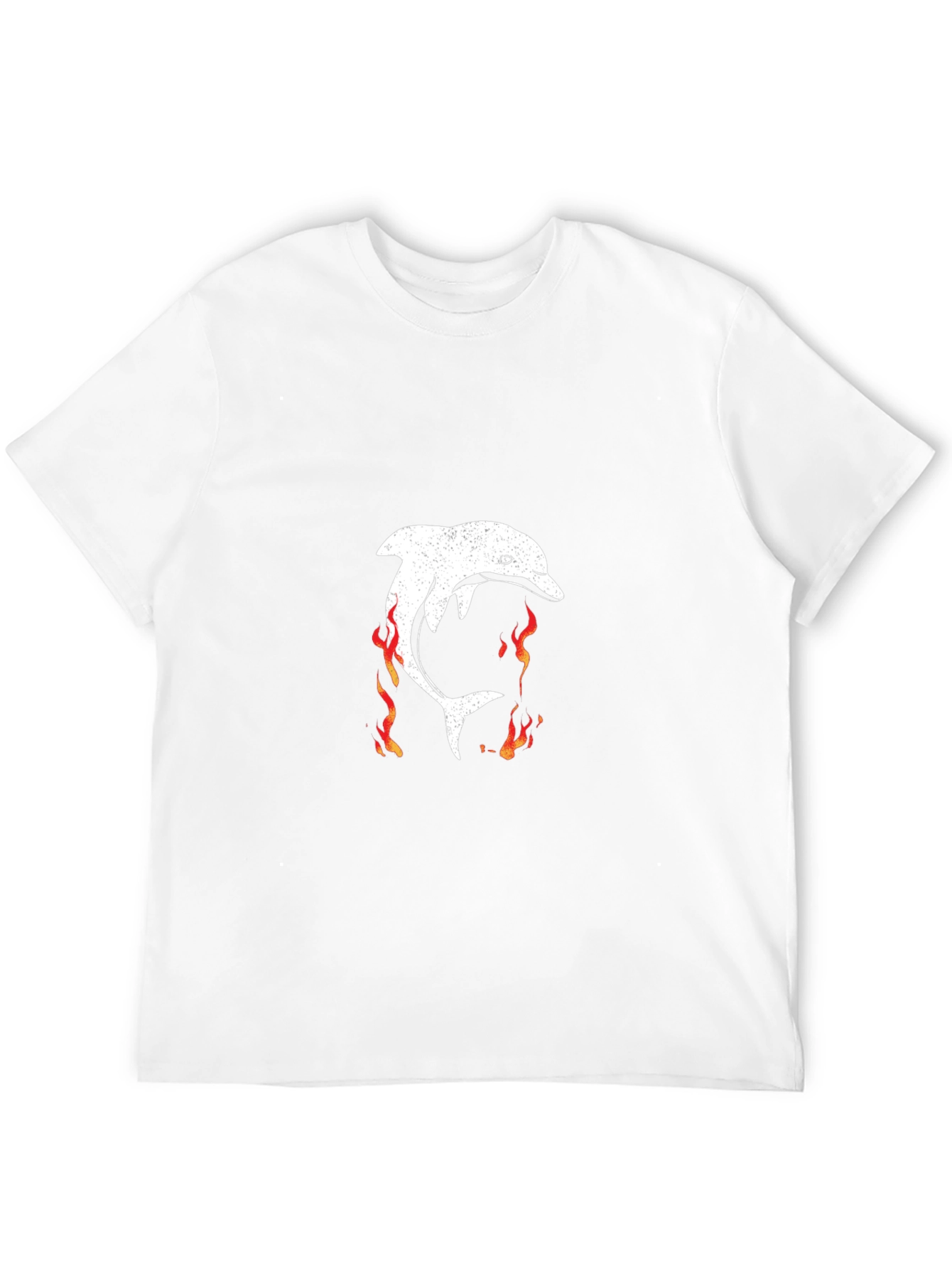 Flaming Dolphin Graphic Tee - Black