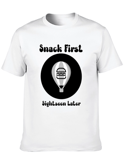 Snack First Sightseen Later Black Graphic Tee