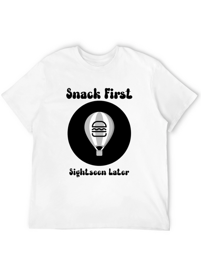 Snack First Sightseen Later Black Graphic Tee