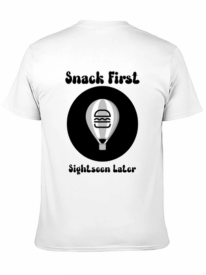 Snack First Sightseen Later Black Graphic Tee