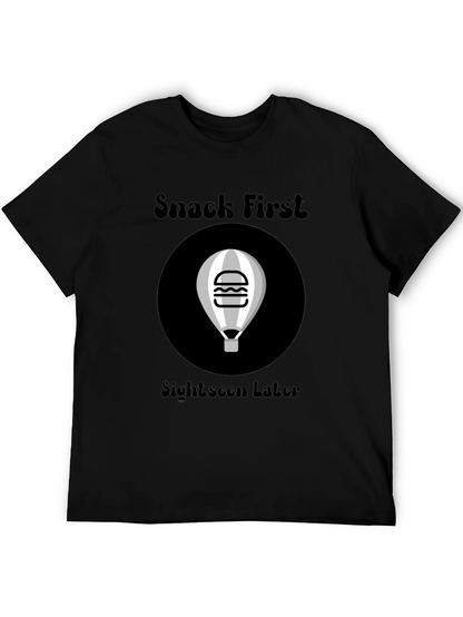 Snack First Sightseen Later Black Graphic Tee