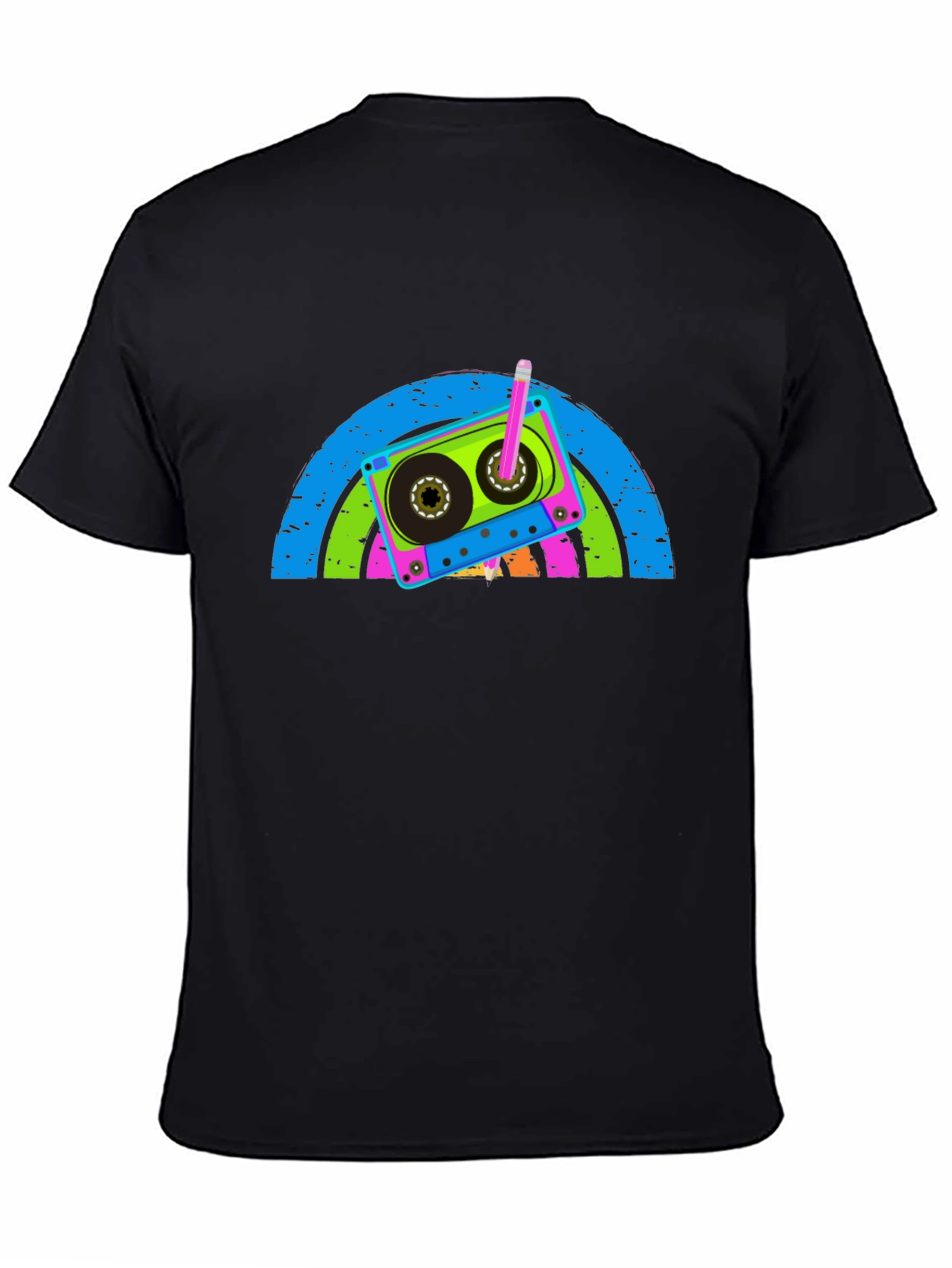Retro Cassette Tape Rainbow Graphic Tee