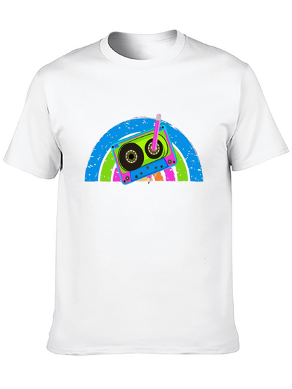 Retro Cassette Tape Rainbow Graphic Tee