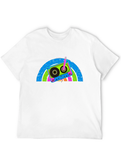 Retro Cassette Tape Rainbow Graphic Tee